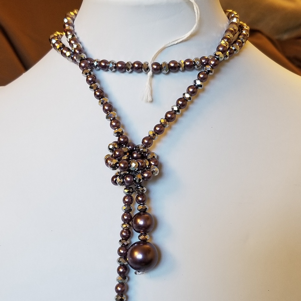 🦚HP🦚 NWT Handmade Lariat Necklace Purple